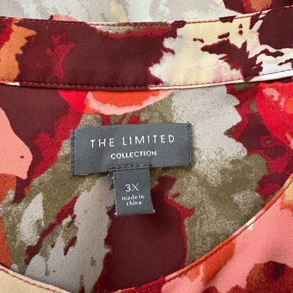 The‎ Limited Collection Floral Bell Sleeve Blouse Burgundy Fall Plus Size 3X - Picture 4 of 5